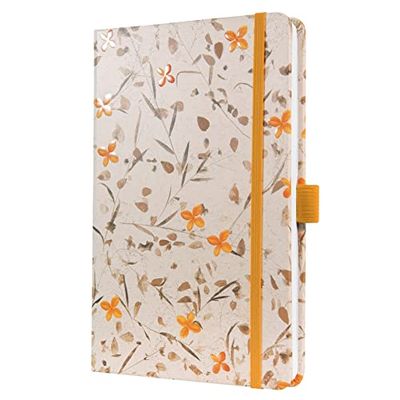 SIGEL JN341 Jolie Notebook - Bloom Yellow - lined - 13,5 x 20,3 cm - hardcover - 174 pages - Orange, Green