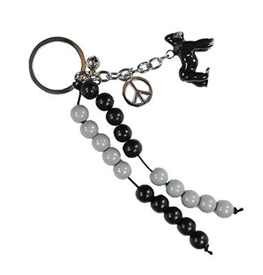 Pracht Creatives Hobby 5936-12025 Catena di rastrelli con anello portachiavi da disegnare da soli, gorilla, set artigianale con 20 perline di rastrelli, per l'inizio della scuola
