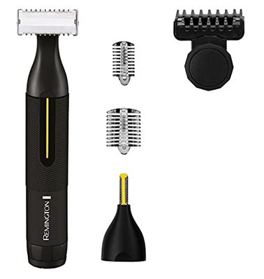 Remington Tondeuse Barbe Homme, Lame Durable, Rasage Précis à 0,15mm, 2 Têtes Rasage Interchangeables, Guide Précision 10 Longueurs Réglables, Etanche - HG4001 Omniblade