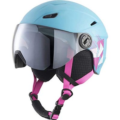 Tecnopro Pulse S2 Visor HS-016 Casque de Ski Mixte Enfant, Blue Light/Pink, M
