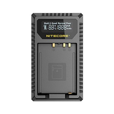 Nitecore FX1 Fujifilm W126/W126s Carregador USB de bateria de ranhura dupla de 2 horas