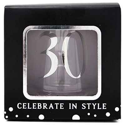 Celebrate in Style Stemless 30, Birthday Wrapped, Engraved Wine Glass, Personalised Gift