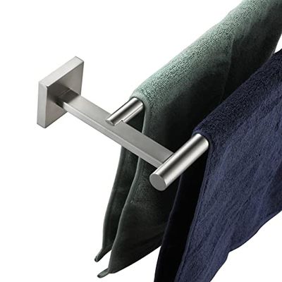 KOKOSIRI Toallero de baño Accesorios Toallero Barras con Dos Barras Collares 81,2 cm Níquel Cepillado Acero Inoxidable B5005BR-L32