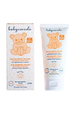 Babyprzytule - SŁODNY KREM SŁONECZNY DZIECI BARDZO WYSOKA OCHRONA SPF50 - z Czyste i naturalne składniki pochodzenia roślinnego, testowana dermatologicznie dla skóry wrażliwej - 75 ml