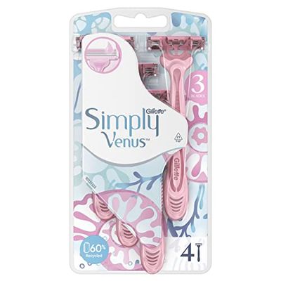 Venus Simply máquinas de barbear descartáveis para mulher, conjunto de 4