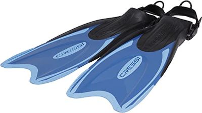 Cressi Palau Fins - Aletas Largas Ajustables Adultos para Bucear y Nadar, Azul/Azul Claro Aletas Largas, M/L (41/44)