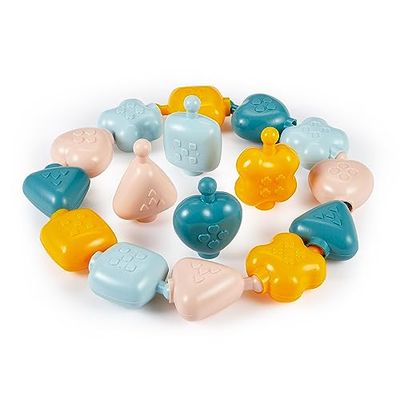 Ecoiffier- Cadena de Piezas Encajables con Formas y Texturas Diferentes, Colores Pastel, Motricidad fina, Para Niños Niñas a Partir de los 6 Meses (7600007912)