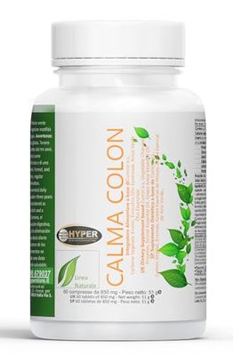 Hyper Calma Colon Irritabile, favorisce la Digestione e l'Eliminazione di Gas - Pulizia Colon e Intestino Profonda e Contrasta Pancia Gonfia, Stitichezza, Flatulenza e Colon Irritabile - 60 Compresse