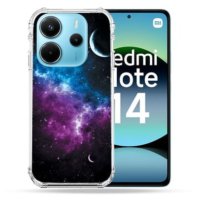 Cokitec Förstärkt fodral för Xiaomi Redmi Note 14 4G Universe blå lila
