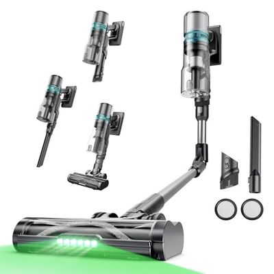 Proscenic P16 Cordless Vacuum Cleaner 55KPA 65Mins, 180° Foldable Wand, Anti-Tangle Brush, LED Countdown Display, Wall-Mounted Charging, Rechargeable Stick Lightweight Wireless Hoover for Pet Hair