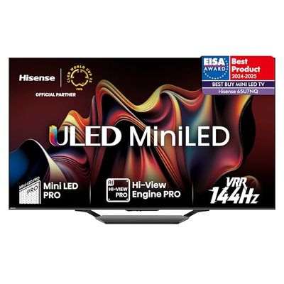 Hisense TV 65" Mini-LED 4K 65U72NQ, Smart TV VIDAA U7, Dolby Vision IQ, HDR 10+ Adaptive, 144Hz Game Mode PRO, Alexa Built-in, VIDAA Voice, Tuner DVB-T2/S2 HEVC 10, lativù 4K, 65'', 2024 U7 144Hz