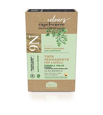 Helan, Capelvenere Colours, Tinta per Capelli Naturale Permanente Formula Dolce 9N Biondo Scuro Chiarissimo, Colore Capelli Kit Facile Inodore Ottima Copertura, Tinta Capelli senza Ammoniaca e Alcool