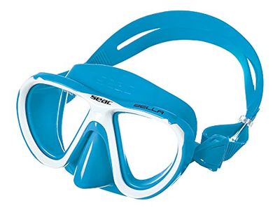 Seac Bella barn mjuk snorkling och badmask, färgad eller genomskinlig silikon, dubbellins
