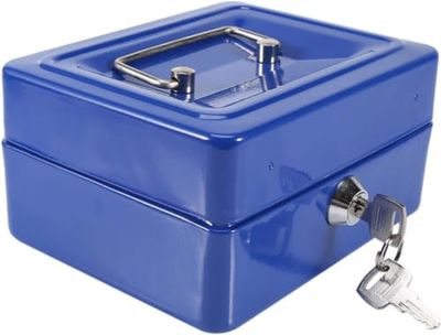 Kippen 10032B1 - Cassetta Portavalori con Vassoio Portamonete. Colore Blu. Dimensioni: 150X120X80mm.