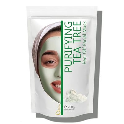 Maschera dell'albero del tè anti-acne Maschera Viso Pulizia Aspiratore Punti Neri Maschera in polvere Idratante Vegan, senza lavaggio, esfoliante Pulizia dei pori 200 g + dose gratuita