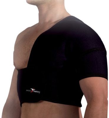Precision Training Neoprene Half Shoulder Support (Left) - Black/Red, Medium