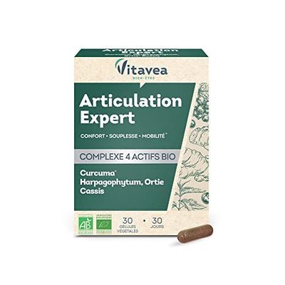 VITAVEA BIEN-ETRE Articulation Expert - Complexe 4 Actifs Bio - 30 Gélules Végétales - Fabriqué en France