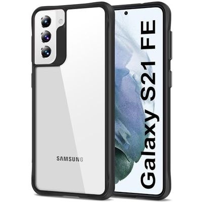 HOOMIL Crystal Clear hoes voor Samsung Galaxy S21 FE 5G, nooit vergeling transparant - zwart