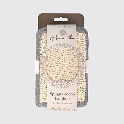 La Briantina Esponja exfoliante de baño de bambú, exfoliante y masajeador para cuerpo