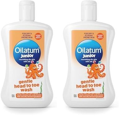 Oilatum Daily Soothe & Protect Junior Head to Toe Wash for Dry, Sensitive and Eczema Prone Skin 300ml (Pack of 2)