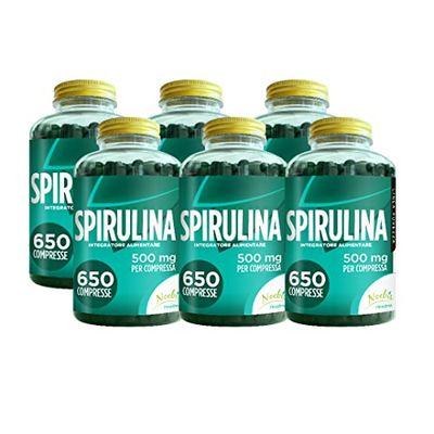 Spirulina 500 mg - 3900 Compresse - Fornitura di Lunga Durata - 100% Alta Qualità