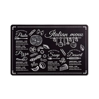 Zeller Italian Menu 27027 Place Mat Plastic Approx. 43.5 x 28.5 cm Black