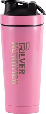 Pulver - Thermosbeker dubbel geïsoleerd & Premium RVS Shakebeker – Proteïne Shaker – Shake - BPA Vrij – 1000 ml - Roze