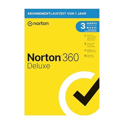 Norton 360 Deluxe 2022 | 3 Devices | Antivirus | Unlimited Secure VPN and Password Manager | 1 Year | PC/Mac/Android/iOS | Activation Code in Original Packaging