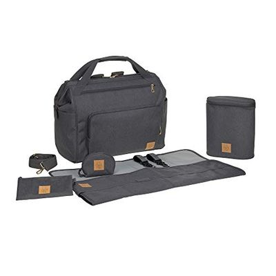 Lässig Goldie Twin Bag - Bolsa para fraldas, bolsa de bebé, com função mochila incluída - antracite