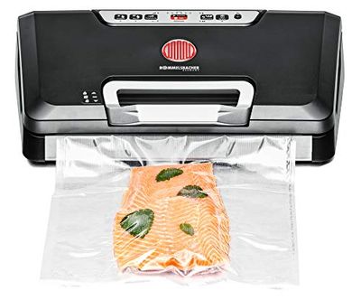 Rommelsbacher VAC 485 TOP Appareil de mise sous vide avec compartiment à rouleau et couteau à découper Noir/argenté (Version Allemagne)