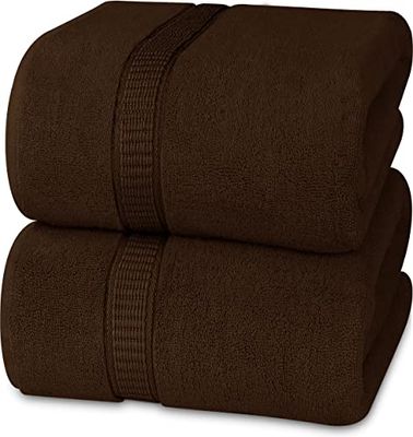 Utopia Towels - Luxueux Drap de Bain géant 2 pièces, 100% Coton filé à Anneaux, très Absorbant et à séchage Rapide, Serviette de Bain/Serviette de Sauna, Super Douce (90 x 180 cm, Marron foncé)