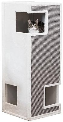 TRIXIE Tiragraffi Cat Tower Gerardo, 100 cm, bianco/grigio – 44987