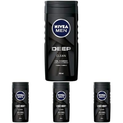 NIVEA MEN Gel Douche Deep 250 ml (Lot de 4)