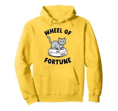 Wheel Of Fortune Cat On Robot Vacuum Cleaner Cat Pullover Hoodie