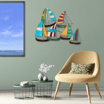 Hand-Painted Decorative Metal Wall Accessory, 104 x 84 cm, 100% Metal (1.5 mm), Unique Design, Easy Wall Mounting, Perfect for Home Decor