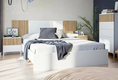 Dmora - Brockdale Headboard, Headboard, Headboard for Bedroom, Headrest, 216 x 3 x H 50 cm, White and Oak