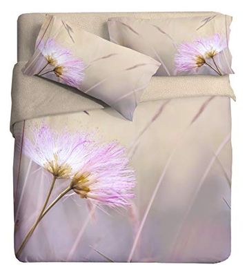 Idersan Spighe Parure de lit avec Housse de Couette Photographique en Coton Organique, Beige, 1 Place 1/2