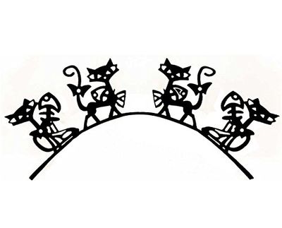 Eulenspiegel 003152 - Cils artificiels en papier, chats, Kitty, noir, 1 ml de colle spéciale pour cils, instructions, pour carnaval, fête à thème