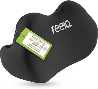 feela.® Ergonomisch rugkussen voor bureaustoel, lendenkussen als stoelkussen voor thuis, kantoor of rugsteun in het thuiskantoor (zwart)