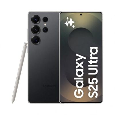 Samsung Galaxy S25 Ultra AI Smartphone, Galaxy AI, 12GB Memory, 1TB Storage, 200MP Camera, S Pen Included, Titanium Black, 3 Year Manufacturer Extended Warranty (UK Version)