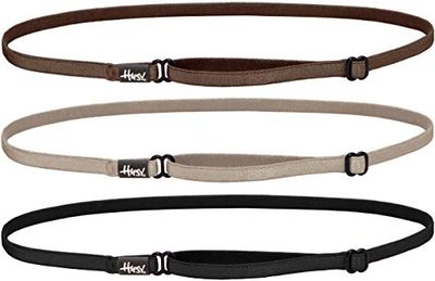 Hipsy Women's Elastic & Adjustable No Slip Running Headband Multi Pack (Black/Taupe/Brown Elastic 3pk)