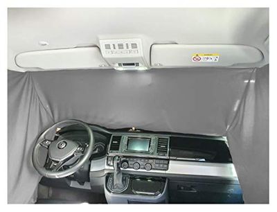 BREMER SITZBEZÜGE Front Window Sun Protection Camping Driver's Cab Curtains Compatible with Fiat Fiorino/Qubo from 2008 in Grey