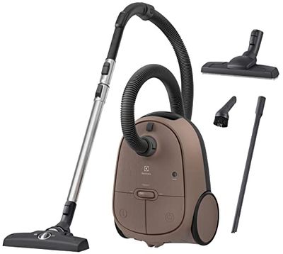 Electrolux EB61C3WBL Aspirapolvere con sacco, Serie 600, Elevata Filtrazione, Aspirapolvere Potente 750W, 3,5L Capacità Sacchetto, Aspirapolvere a traino, Silenzioso 75 dB, Marrone noce