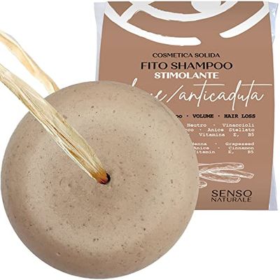 Senso Naturale Solid Stimulating Shampoo for Volume & Hair Loss – Strengthens Fine Hair, Adds Volume & Promotes Healthy Growth with Licorice & Cinnamon – Vegan & Organic | 75g (Lasts 3 Months)