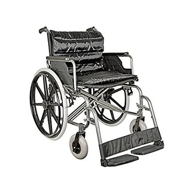 GiMa 27716 Chaise roulante extra large, assise 55 cm, tissu noir