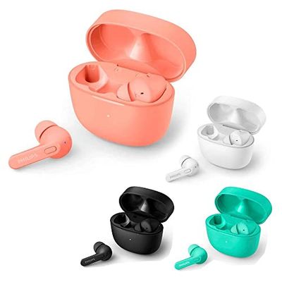 PHILIPS TAT2206PK/00 Auriculares Bluetooth con Micrófono/Resistentes a Salpicaduras y Sudor, 18h de Reproducción, Ajuste Cómodo/Auriculares Inalámbricos/Earbuds, Rosa