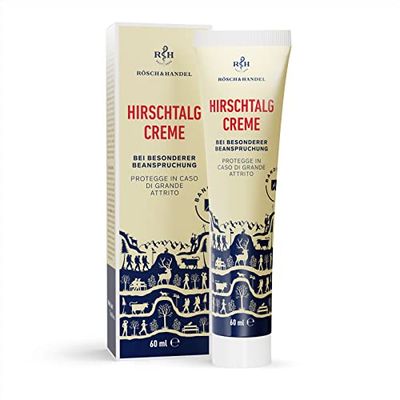 Rösch & Handel Crème au suif de cerf 60ml | Crème Traditionnelle pour Les Mains et Les Pieds | pour prévenir la Formation d'ampoules et de callosités en Cas d'utilisation Intensive