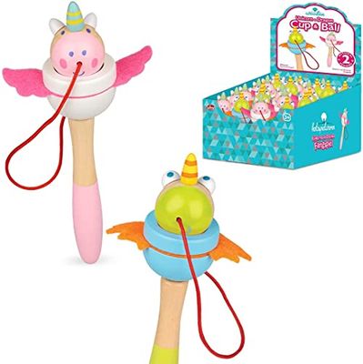 Tobar Jouet en Bois Tasse et Balle Licorne ou Dragon - 1 Design Envoyé au Hasard