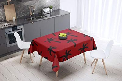 Bonamaison Kitchen Decoration, Tablecloth, Red Black, 140 x 140 Cm - Designed and Manufactured in Turkey