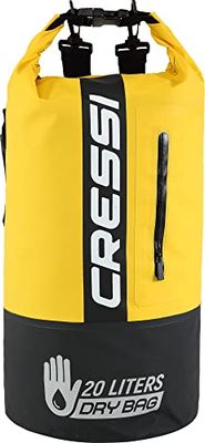 CRESSI Dry Bag Premium 20 L bolsa/mochila impermeável bicolor para atividades desportivas, unissexo para adultos, preto/amarelo, 20 l